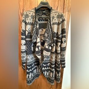 Disneys nightmare Before Christmas Black and Gray Cardigan Sweater